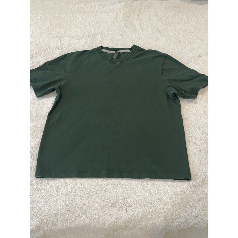 Lululemon Cotton T-Shirt Men's Large Dark Green Boxy Crewneck Short Sleeve Tee